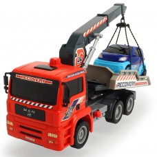 Camion de tractare Dickie Toys MAN Air Pump Crane Truck cu 1 masinuta Camion de tractare Dickie Toys MAN Air Pump Crane Truck cu 1 masinuta