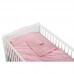 BabyNeeds Lenjerie patut 3 piese 140x70 cm Roz cu stelute albe BabyNeeds Lenjerie patut 3 piese 140x70 cm Roz cu stelute albe