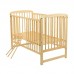 BabyNeeds Patut din lemn Ola 120x60 cm cu laterala culisanta Natur Saltea 12 cm