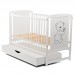BabyNeeds Patut din lemn Timmi 120x60 cm cu sertar Alb Saltea 12 cm
