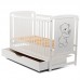 BabyNeeds Patut din lemn Timmi 120x60 cm cu sertar Alb Saltea 12 cm
