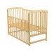 BabyNeeds Patut din lemn Ola 120x60 cm cu laterala culisanta Natur