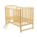 BabyNeeds Patut din lemn Ola 120x60 cm cu laterala culisanta Natur cu Saltea 10 cm