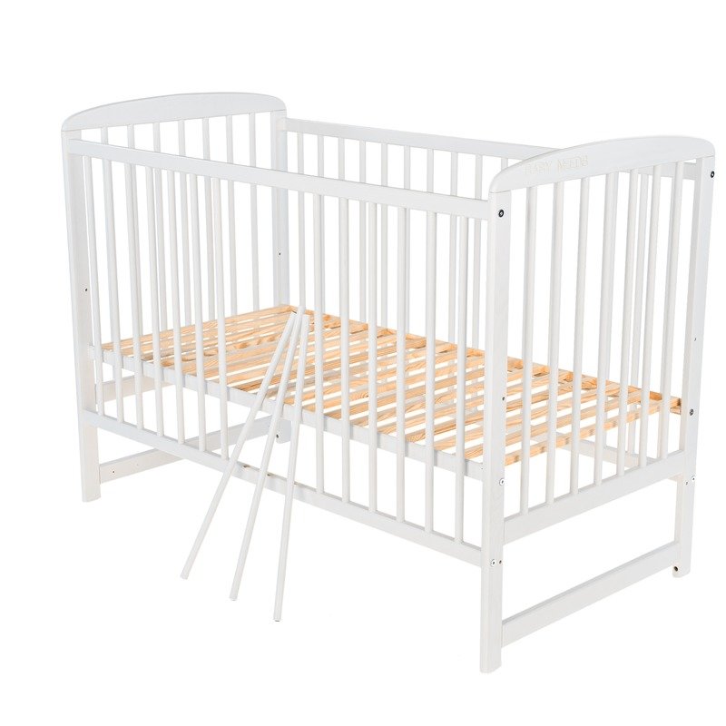 Patut din lemn BabyNeeds Ola 120 60 cm Alb