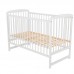 Patut din lemn BabyNeeds Ola 120 60 cm Alb plus Saltea 12 cm