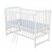 Patut din lemn BabyNeeds Ola 120 60 cm Alb plus Saltea 12 cm