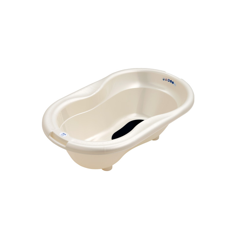 Cadita cu covoras antiderapant TOP White cream Rotho babydesign