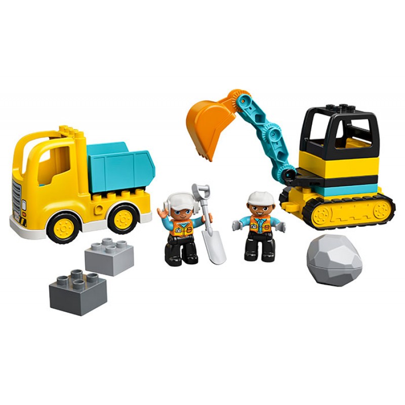 Camion si excavator pe senile LEGO Duplo