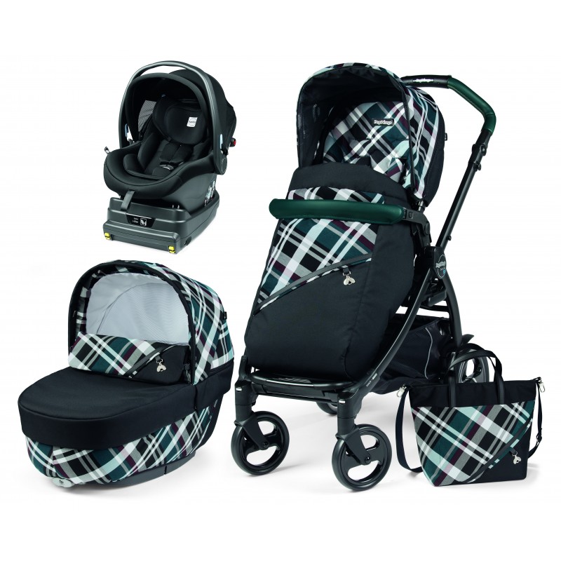 Carucior 3 in 1 Book 51 Modular  i Size baza i size inclusa Peg Perego Tartan