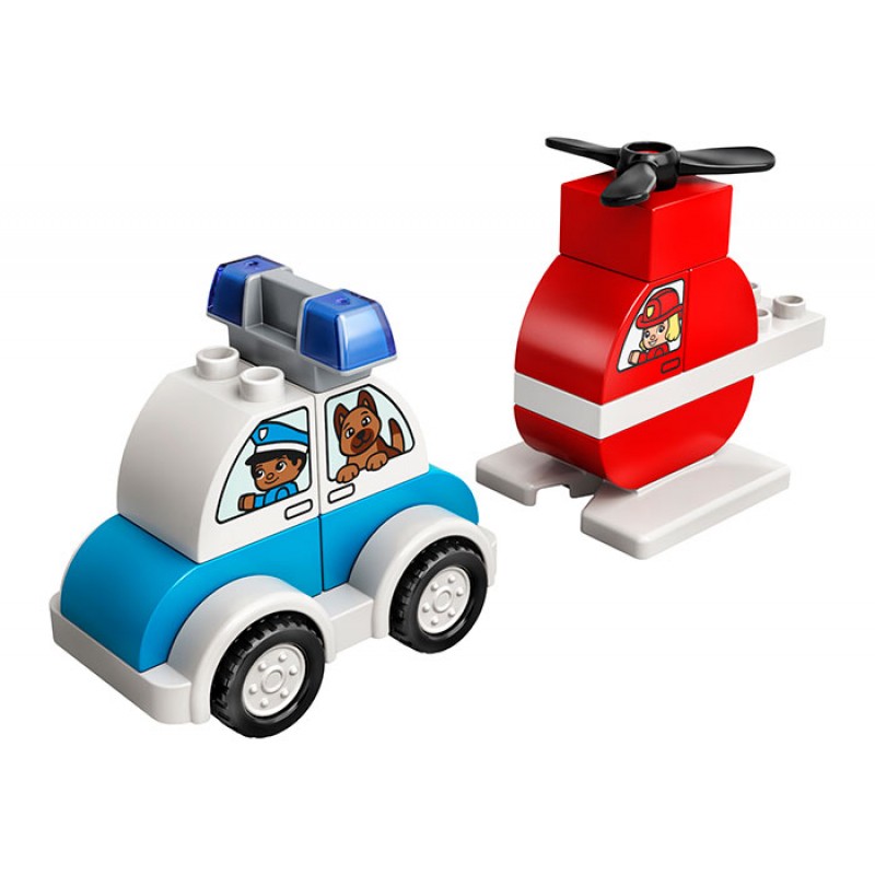 Elicopter de pompieri si masina de politie LEGO DUPLO
