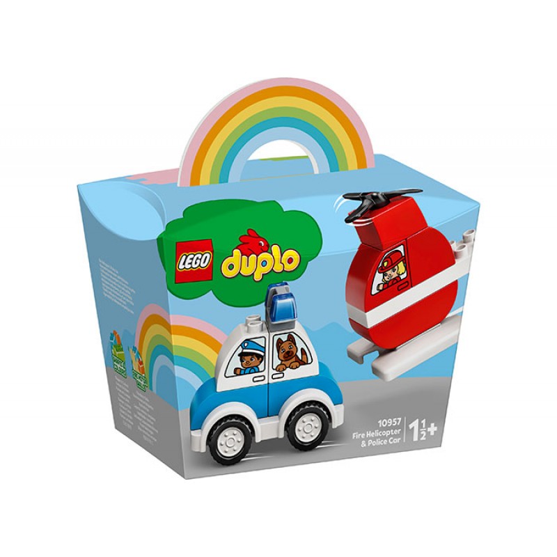 Elicopter de pompieri si masina de politie LEGO DUPLO