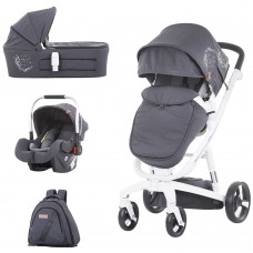 Carucior Chipolino Electra 3 in 1 silver cu cadru alb Carucior Chipolino Electra 3 in 1 silver cu cadru alb