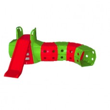 Tobogan cu tunel de joaca MyKids Verde Rosu 01470 3 Tobogan cu tunel de joaca MyKids Verde Rosu 01470 3