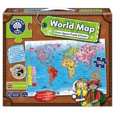 Puzzle si poster Harta lumii limba engleza 150 piese Orchard Toys