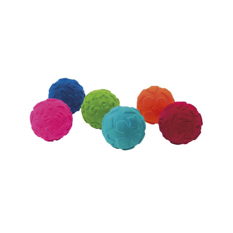 Set 6 mingiute colorate educative din cauciuc natural Rubbabu
