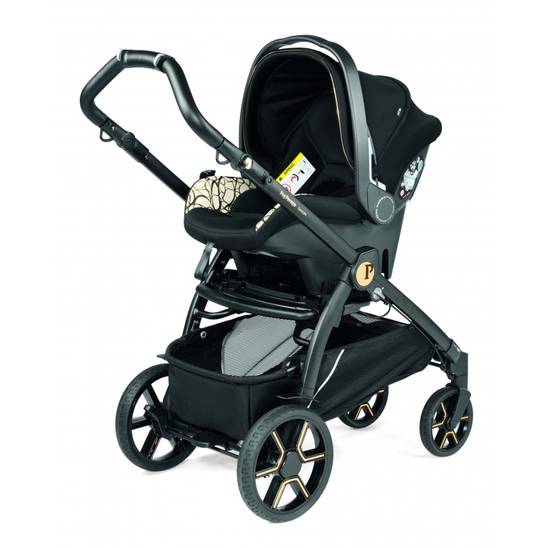 Carucior 3 in 1 Peg Perego Book Primoviaggio SL 0 22 kg Graphic Gold Negru Bej