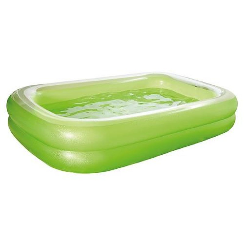 Piscina Gonflabila cu 2 Inele Verde Neon Happy People