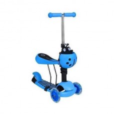 Trotineta buburuza 3 in 1 cu roti Led Kruzzel MY2898 Albastru Trotineta buburuza 3 in 1 cu roti Led Kruzzel MY2898 Albastru
