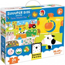 Puzzle Suuper mare Potriveste Animalele de la Ferma 34 piese 96x64cm Banana Panda BP49108 Puzzle Suuper mare Potriveste Animalele de la Ferma 34 piese 96x64cm Banana Panda BP49108