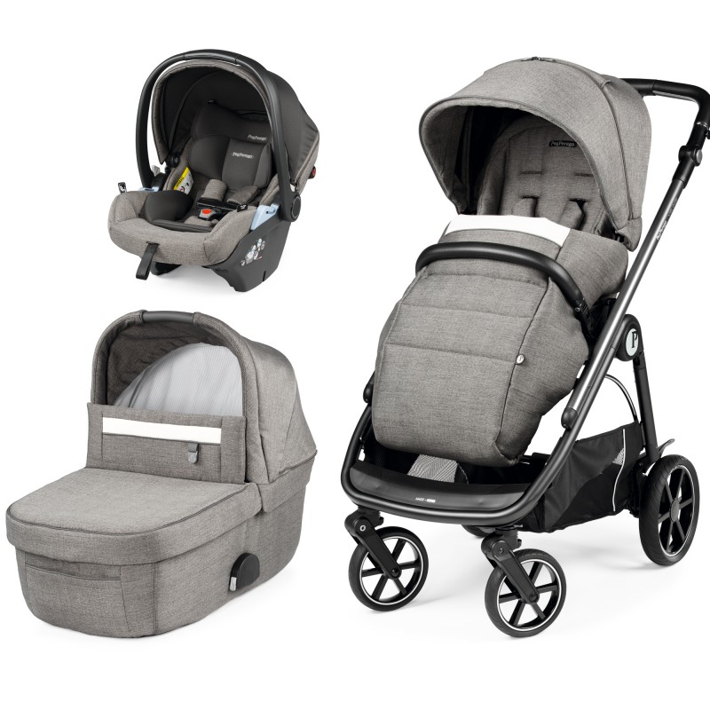 Carucior 3 in 1 Peg Perego Veloce Lounge  0 22 kg City Grey Gri Alb