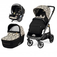 Carucior 3 in 1 Peg Perego Veloce Lounge  0 22 kg Graphic Gold Negru Bej