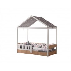 Patut Tineret MyKids Casuta Montessori InoxNatur White 190x90 cm Patut Tineret MyKids Casuta Montessori InoxNatur White 190x90 cm