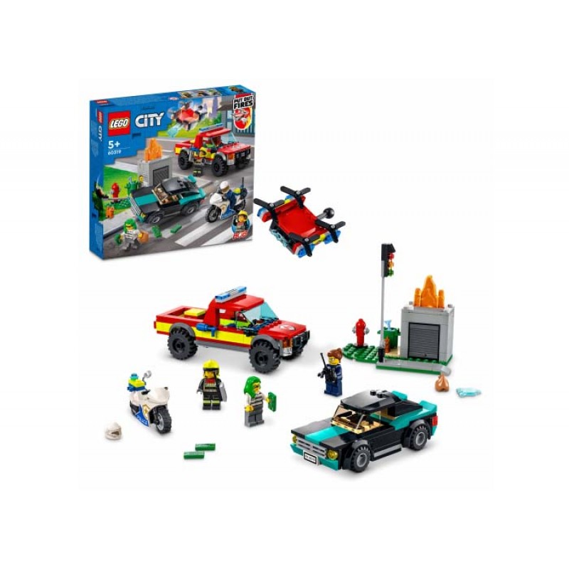 Salvarea de incendiu si urmarirea politiei 60319 LEGO City