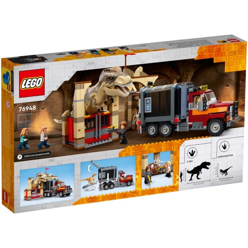 Evadarea dinozaurilor T rex si Atrociraptor LEGO Jurassic World