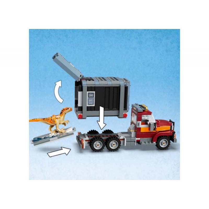 Evadarea dinozaurilor T rex si Atrociraptor LEGO Jurassic World