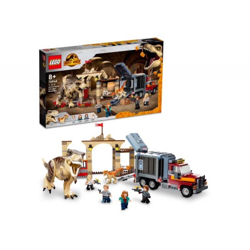 Evadarea dinozaurilor T rex si Atrociraptor LEGO Jurassic World