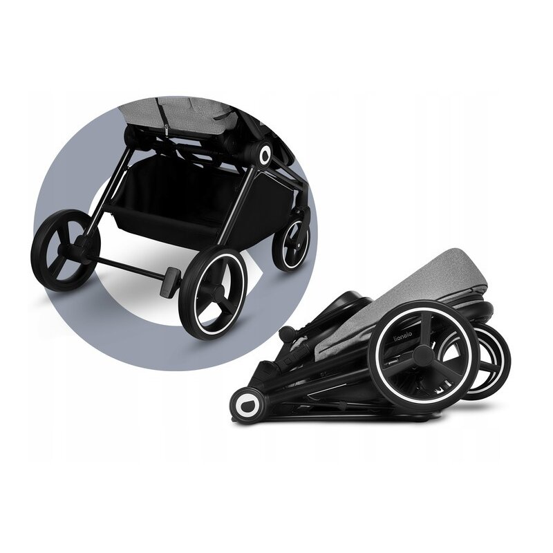 Carucior compact Mika 2 in 1 Gri Inchis Lionelo