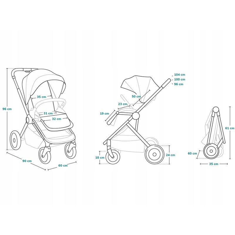 Carucior compact Mika 2 in 1 Verde Lionelo