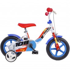 Bicicleta copii Dino Bikes 10 108 Sport alb si albastru cu frana