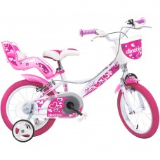 Bicicleta copii Dino Bikes 14 Little Heart alb si roz