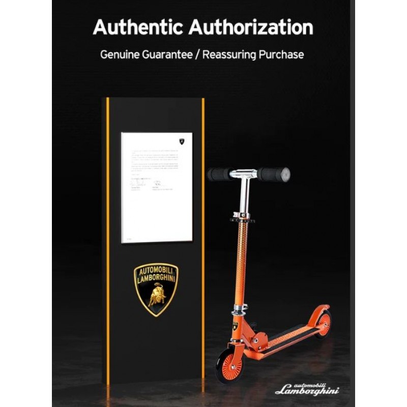 Trotineta Lamborghini 3 roti cadru aluminiu albastra roti LED Mesuca