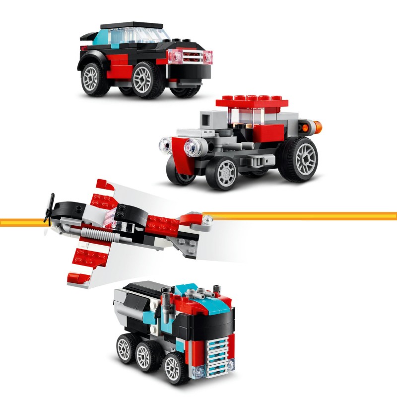 Camioneta cu platforma si elicopter LEGO Creator 31146