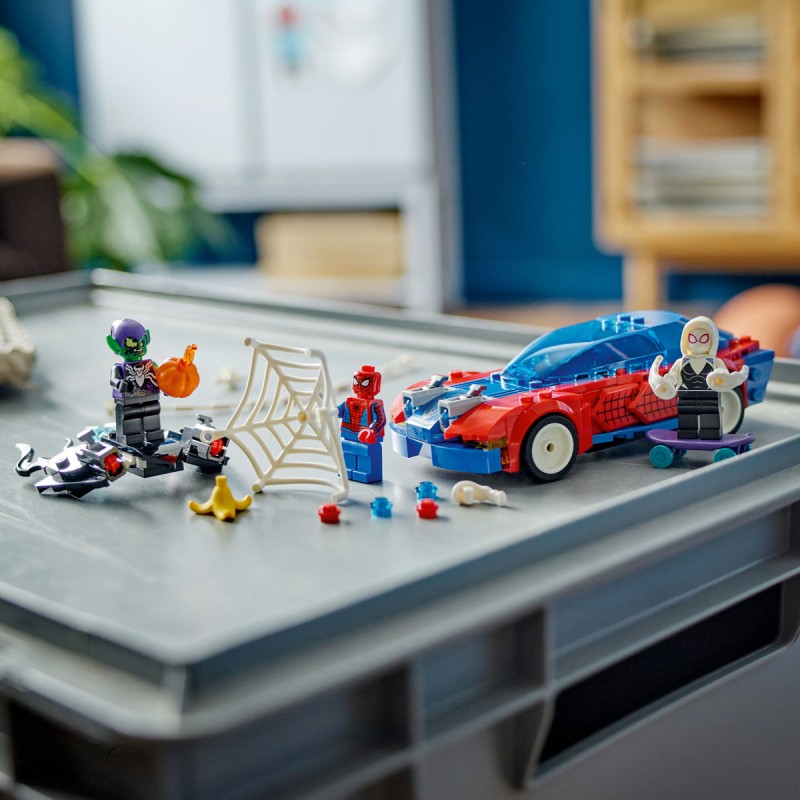 Masina de curse a Omului Paianjen si Venom Green Goblin LEGO Marvel Super Heroes 76279