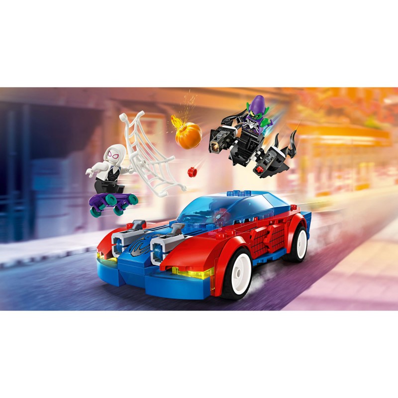 Masina de curse a Omului Paianjen si Venom Green Goblin LEGO Marvel Super Heroes 76279