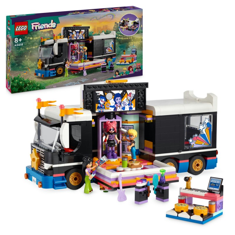 Autocar de turneu pentru staruri pop LEGO Friends 42619