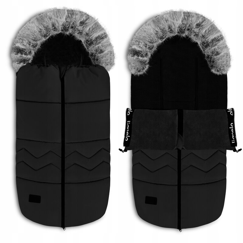 Sac de iarna Lionelo Frode Pentru carucior 90x45 cm Impermeabil Universal Negru