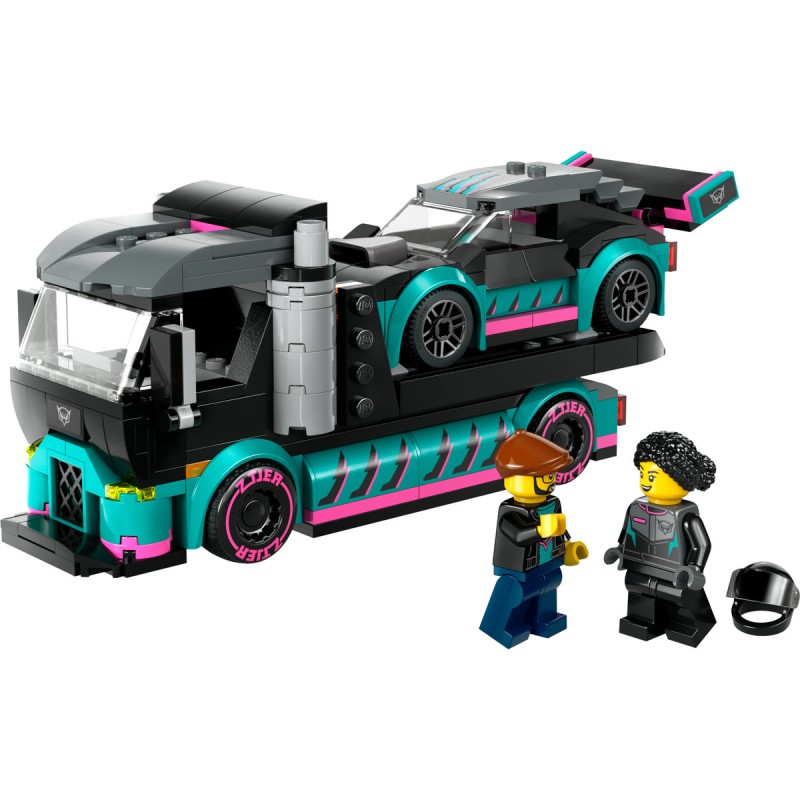 Masina de curse si camion transportator LEGO City 60406