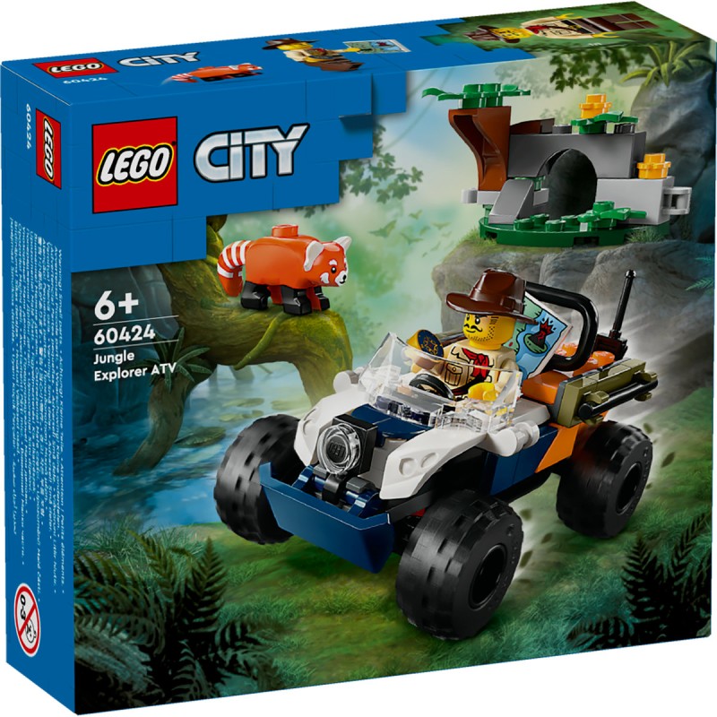 Exploratorul junglei pe ATV în cautarea unui panda rosu LEGO City 60424