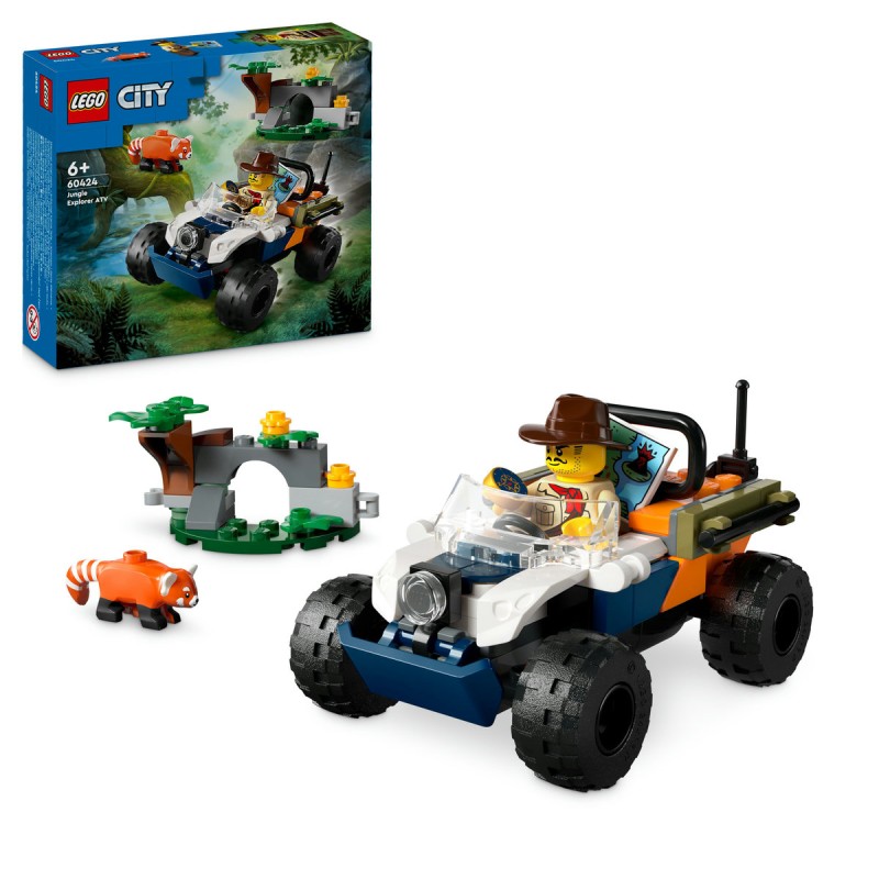 Exploratorul junglei pe ATV în cautarea unui panda rosu LEGO City 60424