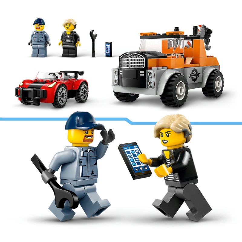 Camioneta de tractare si masina sport LEGO City 60435