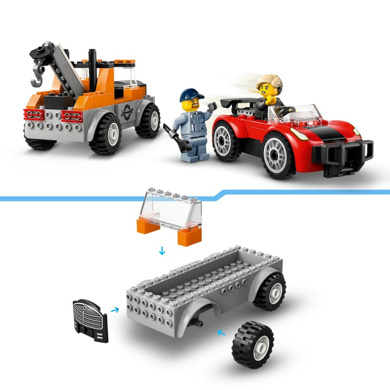 Camioneta de tractare si masina sport LEGO City 60435