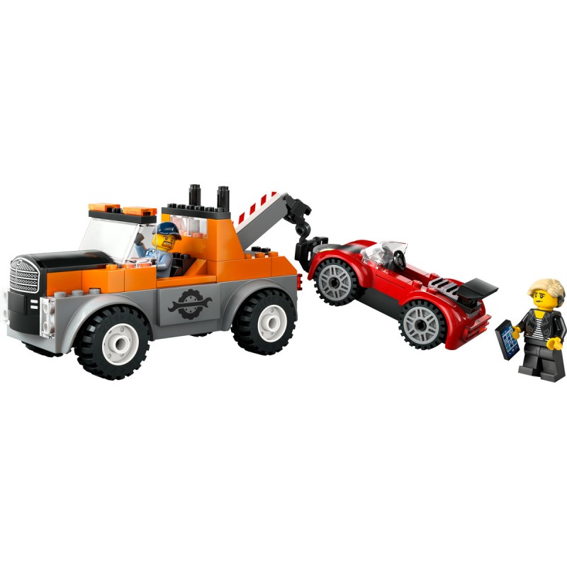 Camioneta de tractare si masina sport LEGO City 60435