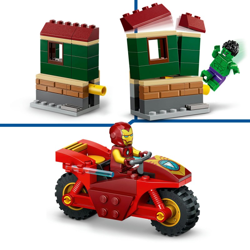 Iron Man cu motocicleta si Hulk LEGO Marvel Super Heroes 76287