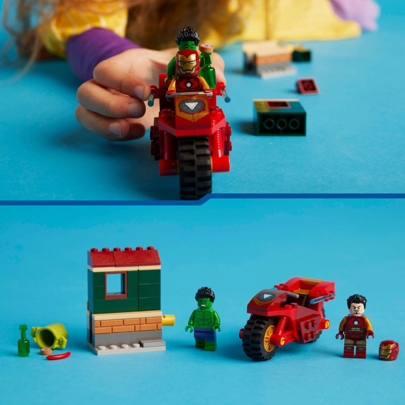 Iron Man cu motocicleta si Hulk LEGO Marvel Super Heroes 76287
