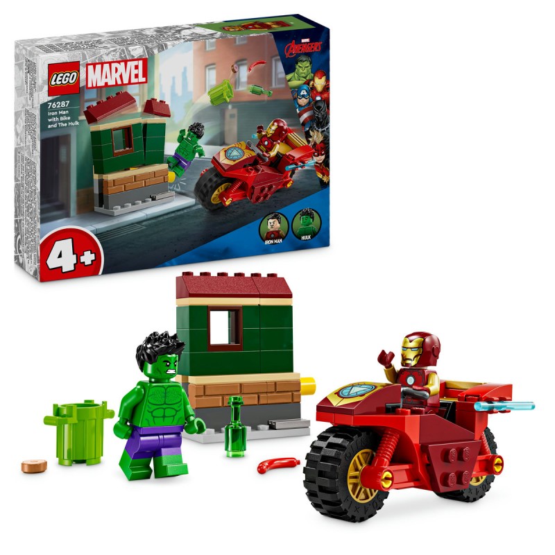 Iron Man cu motocicleta si Hulk LEGO Marvel Super Heroes 76287