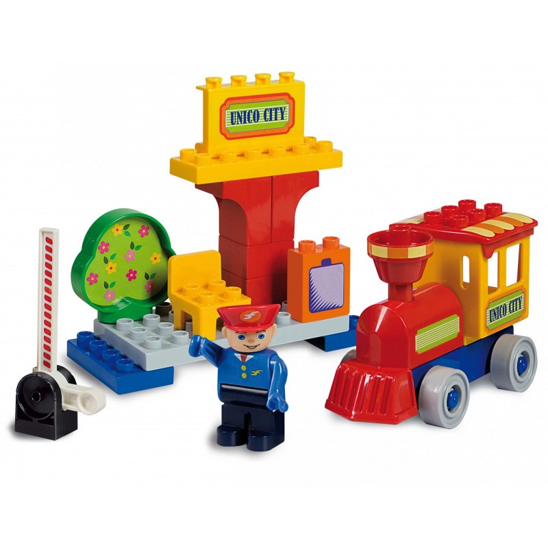 Joc de construit Unico Train station 20 piese A Haberkorn